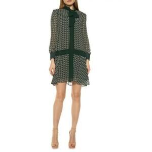 ALEXIA ADMOR Green Geo Drop Waist Shift Dress, Sz Medium*